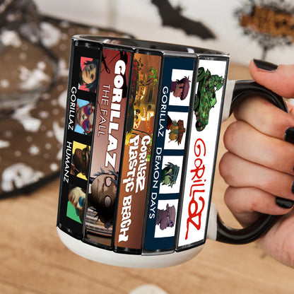 Gorillaz Albums Cover Collection Retro Accent Mug