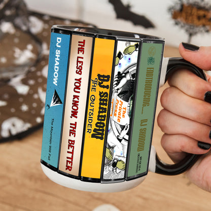 DJ Shadow Albums Cassette Collection Retro Accent Mug