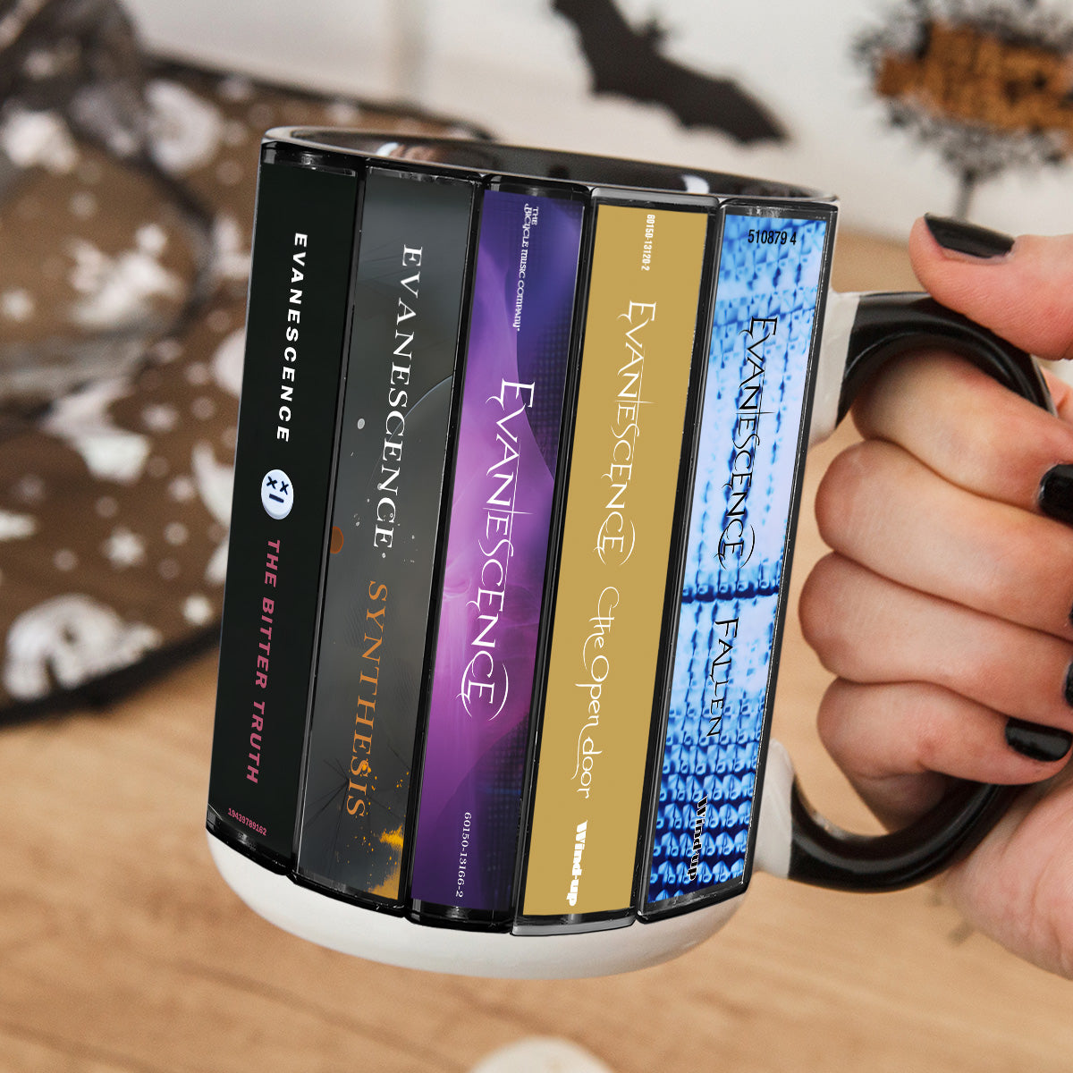 Evanescence Albums Cassette Collection Retro Accent Edge-to-Edge Printed Mug