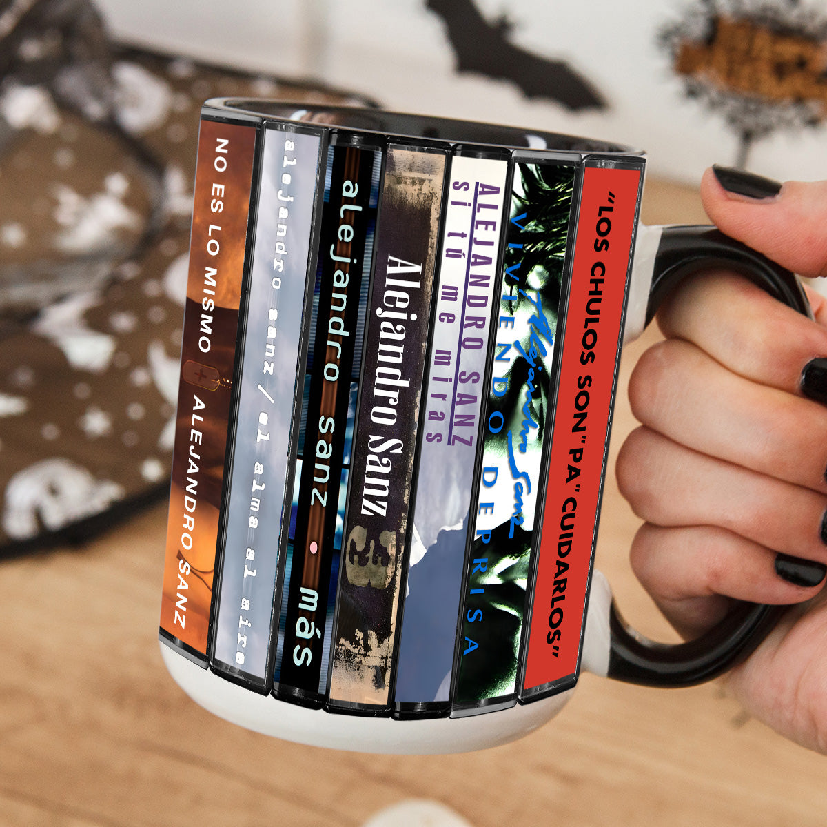 Alejandro Sanz Albums Cassette Collection Retro Accent Mug