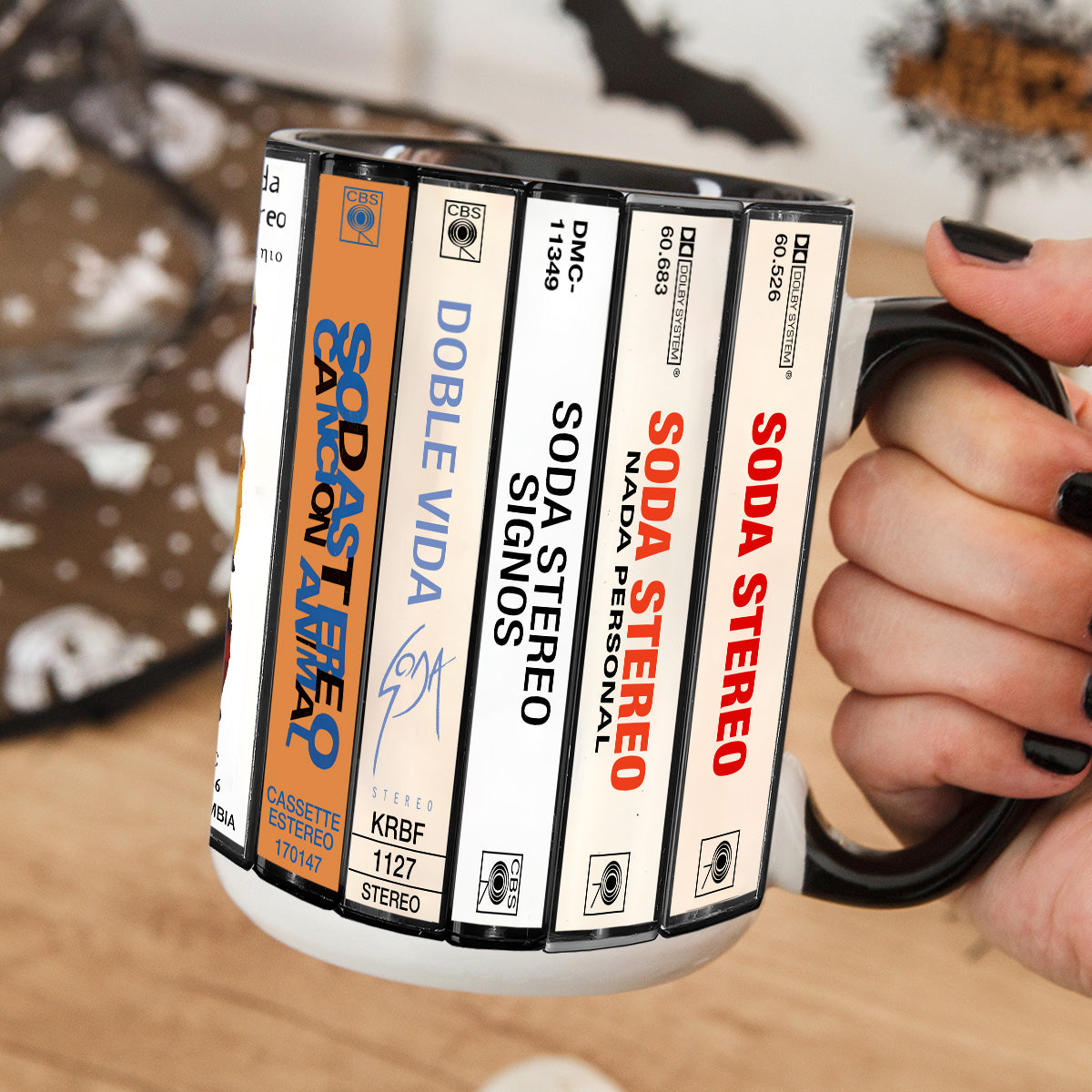 Soda Stereo Albums Cassette Collection Retro Accent Mug