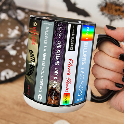 The Killers Albums Cassette Collection Retro Accent Mug