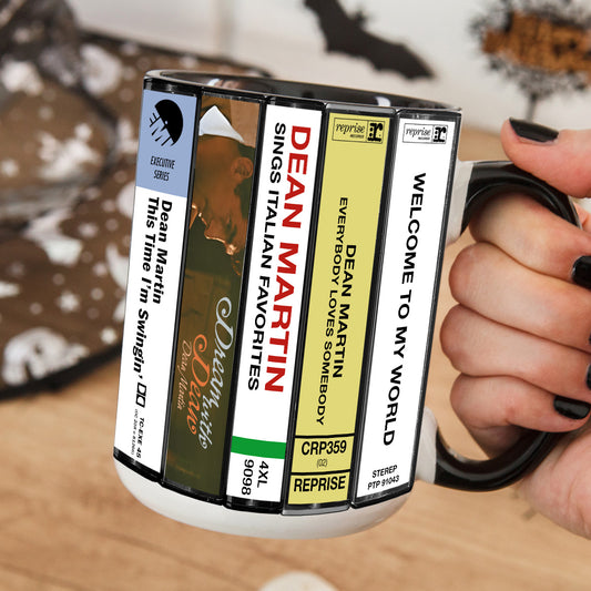 Dean Martin Albums Cassette Collection Retro Accent Mug