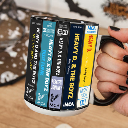 Heavy D & the Boyz Albums Cassette Collection Retro Accent Mug