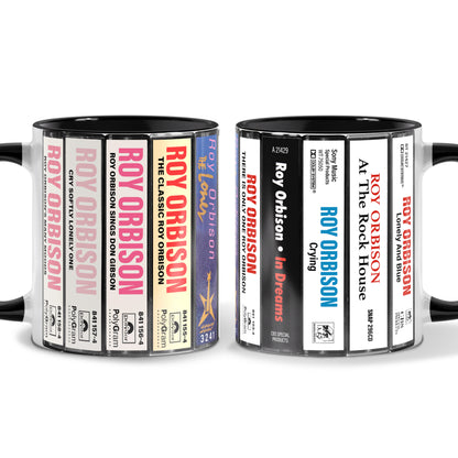 Roy Orbison Albums Cassette Collection Retro Accent Mug