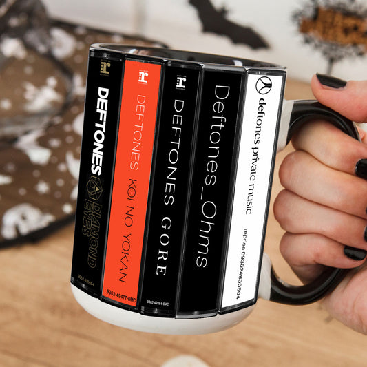 Deftones Albums Cassette Collection Retro Accent Edge-to-Edge Printed Mug
