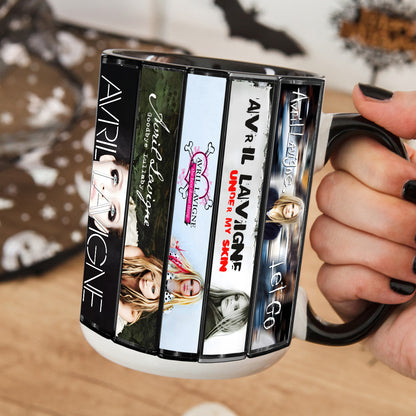 Avril Lavigne Albums Cover Collection Retro Accent Mug