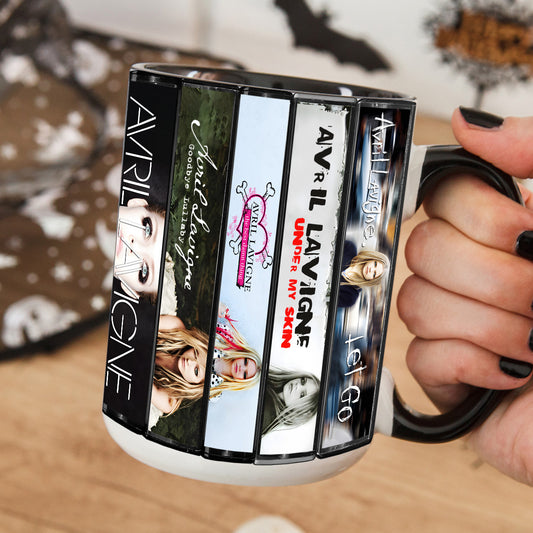 Avril Lavigne Albums Cover Collection Retro Accent Mug