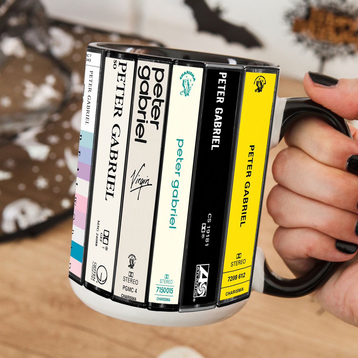 Peter Gabriel Albums Cassette Collection Retro Accent Mug