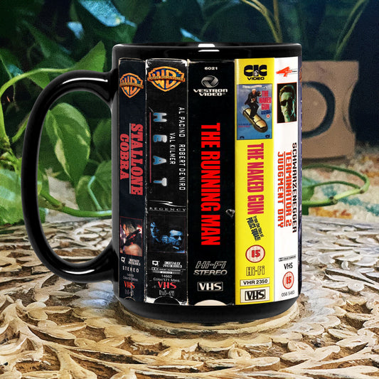 VHS Tape Classic Movies Nostalgic Black Mug