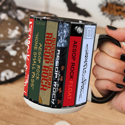 Aesop Rock Albums Cassette Collection Retro Accent Mug