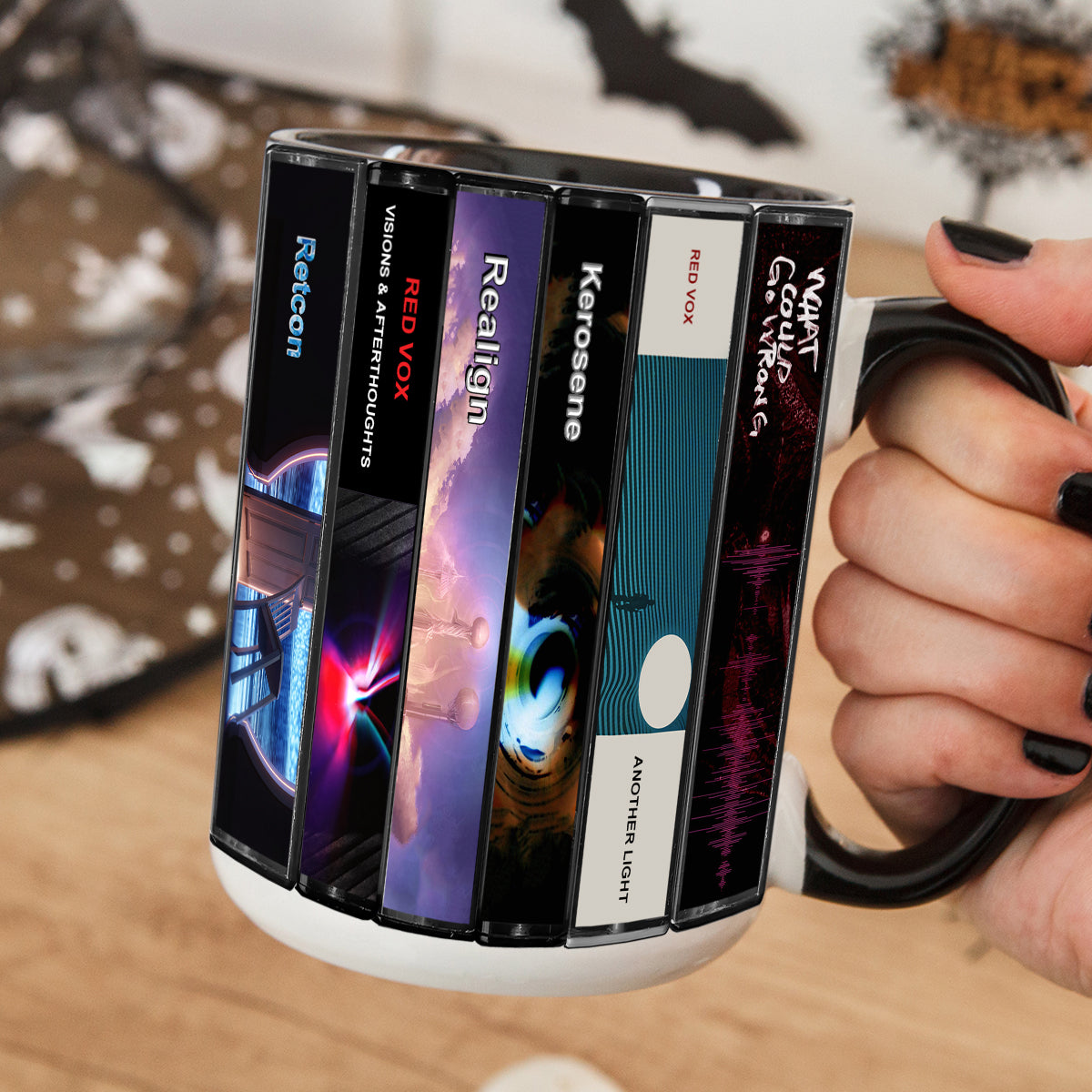 Red Vox Albums Cassette Collection Retro Accent Mug