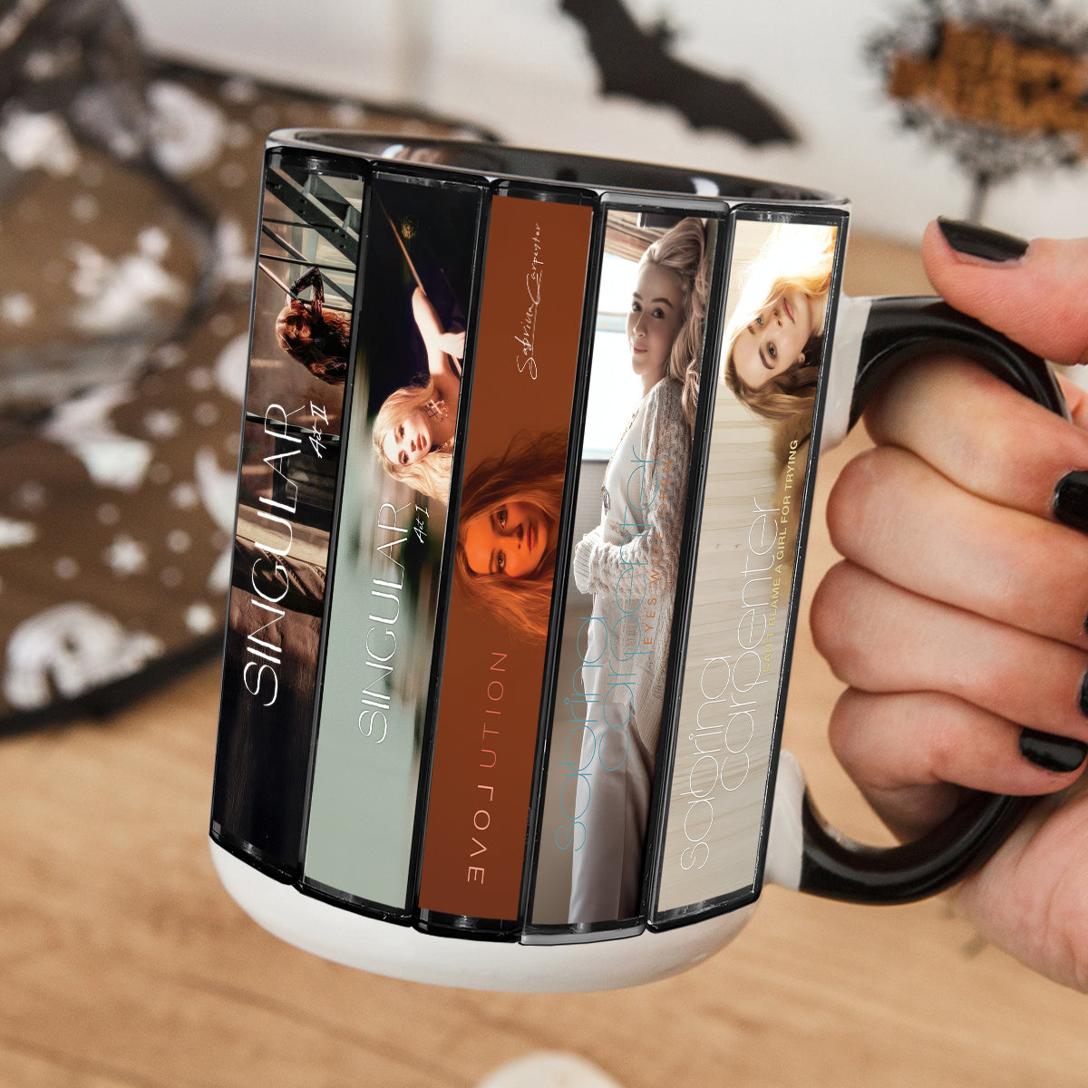 Sabrina Carpenter Albums Cassette Collection Retro Accent Mug