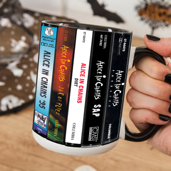 Alice in Chains Albums Cassette Collection Retro Accent Mug – MTervoDesign