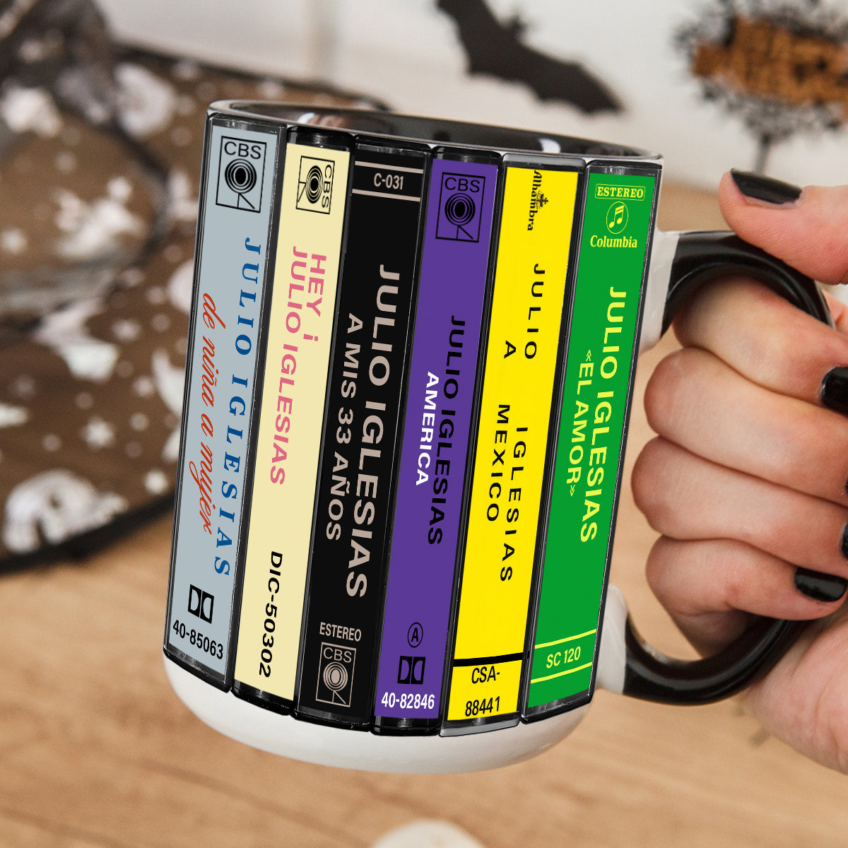 Julio Iglesias Albums Cassette Collection Retro Accent Mug