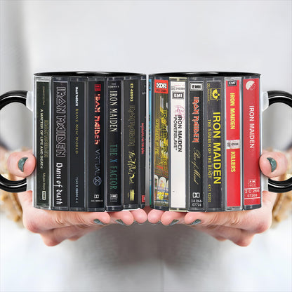 Iron Maiden Albums Cassette Collection Retro Accent Mug