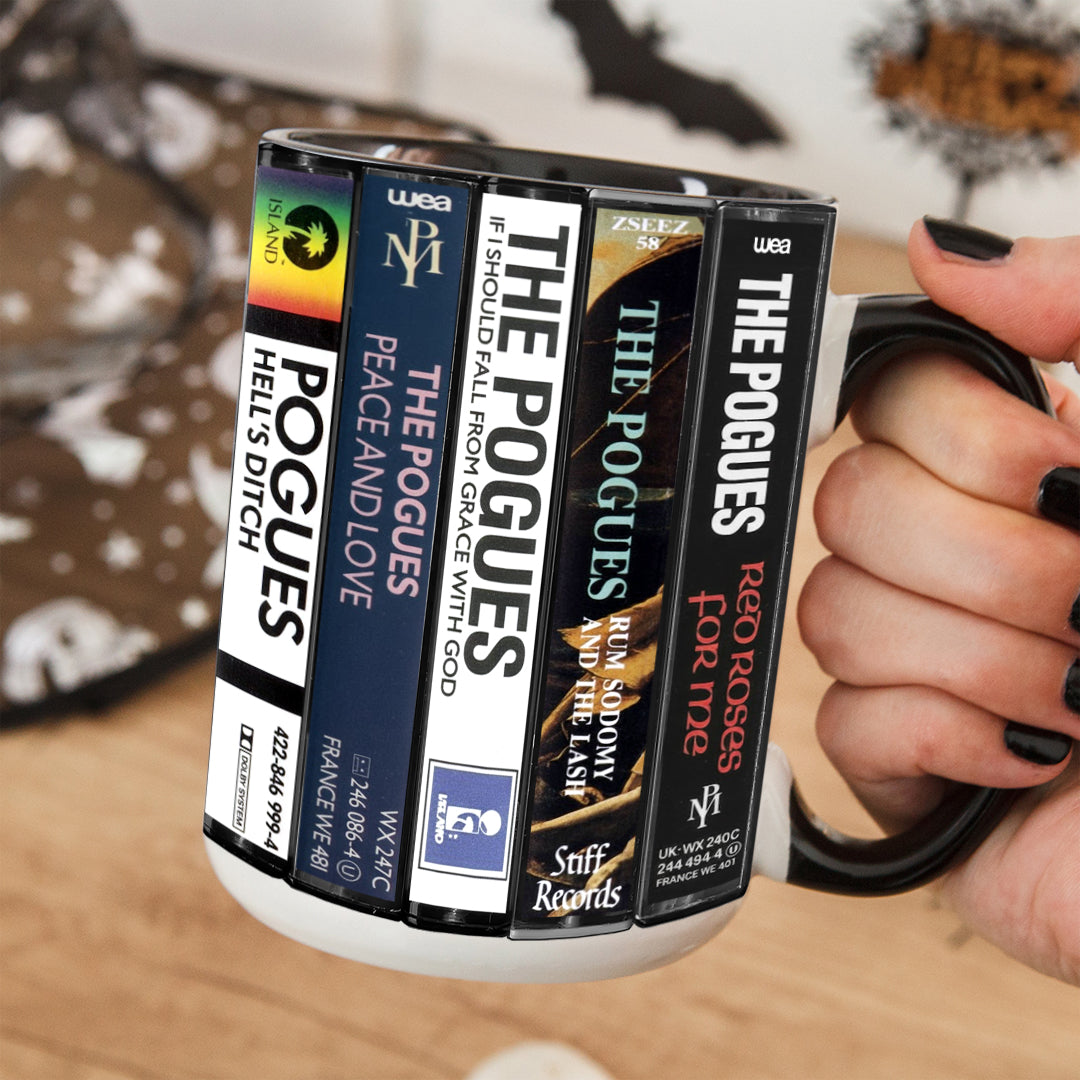 The Pogues Albums Cassette Collection Retro Accent Mug