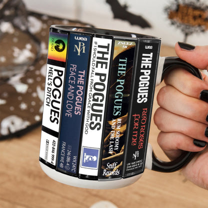 The Pogues Albums Cassette Collection Retro Accent Mug