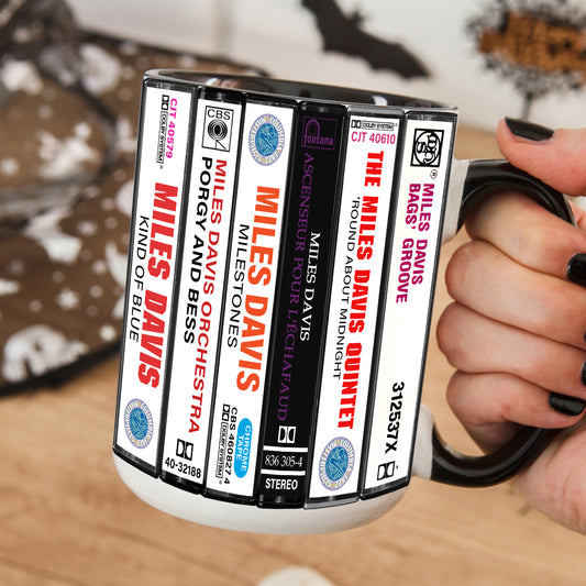 Miles Davis Albums Cassette Collection Retro Accent Mug