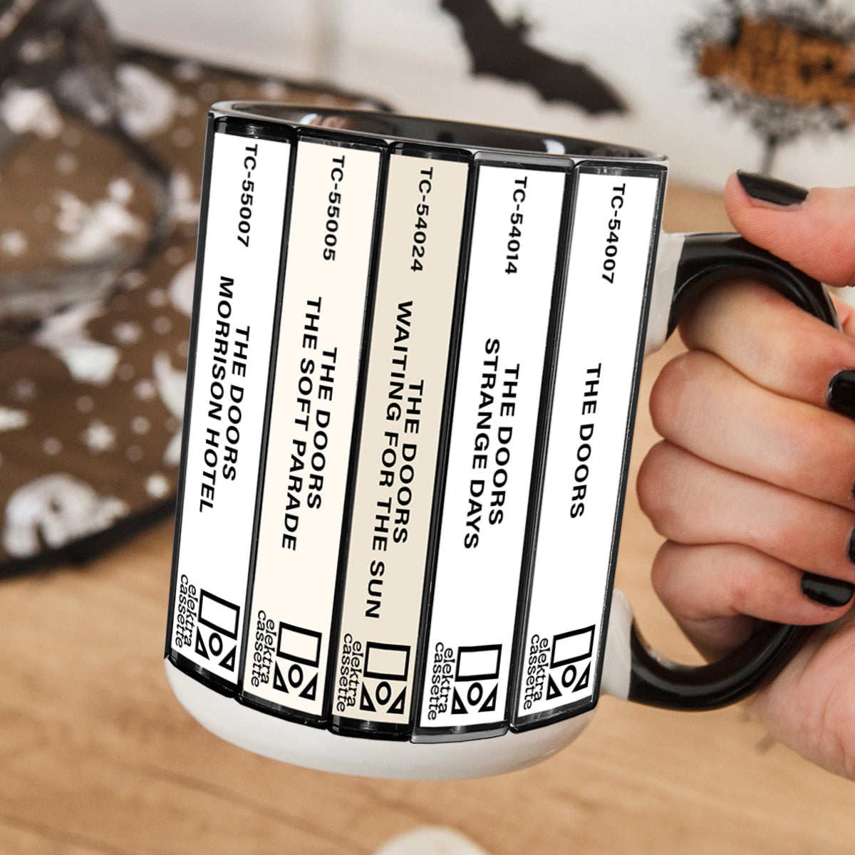 The Doors Albums Cassette Collection Retro Accent Mug