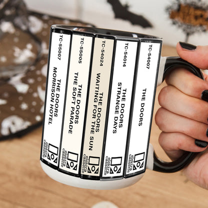 The Doors Albums Cassette Collection Retro Accent Mug