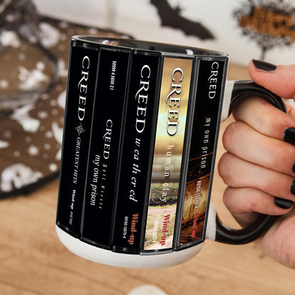 Creed Albums Cassette Collection Retro Accent Mug