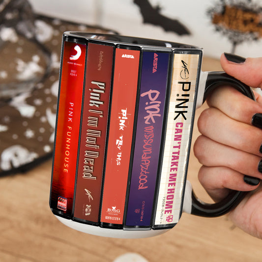 P!nk Albums Cassette Collection Retro Accent Mug