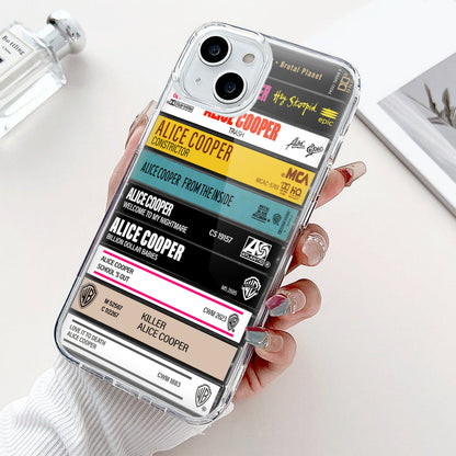 Alice Cooper Albums Cassette Collection Retro Phone Case