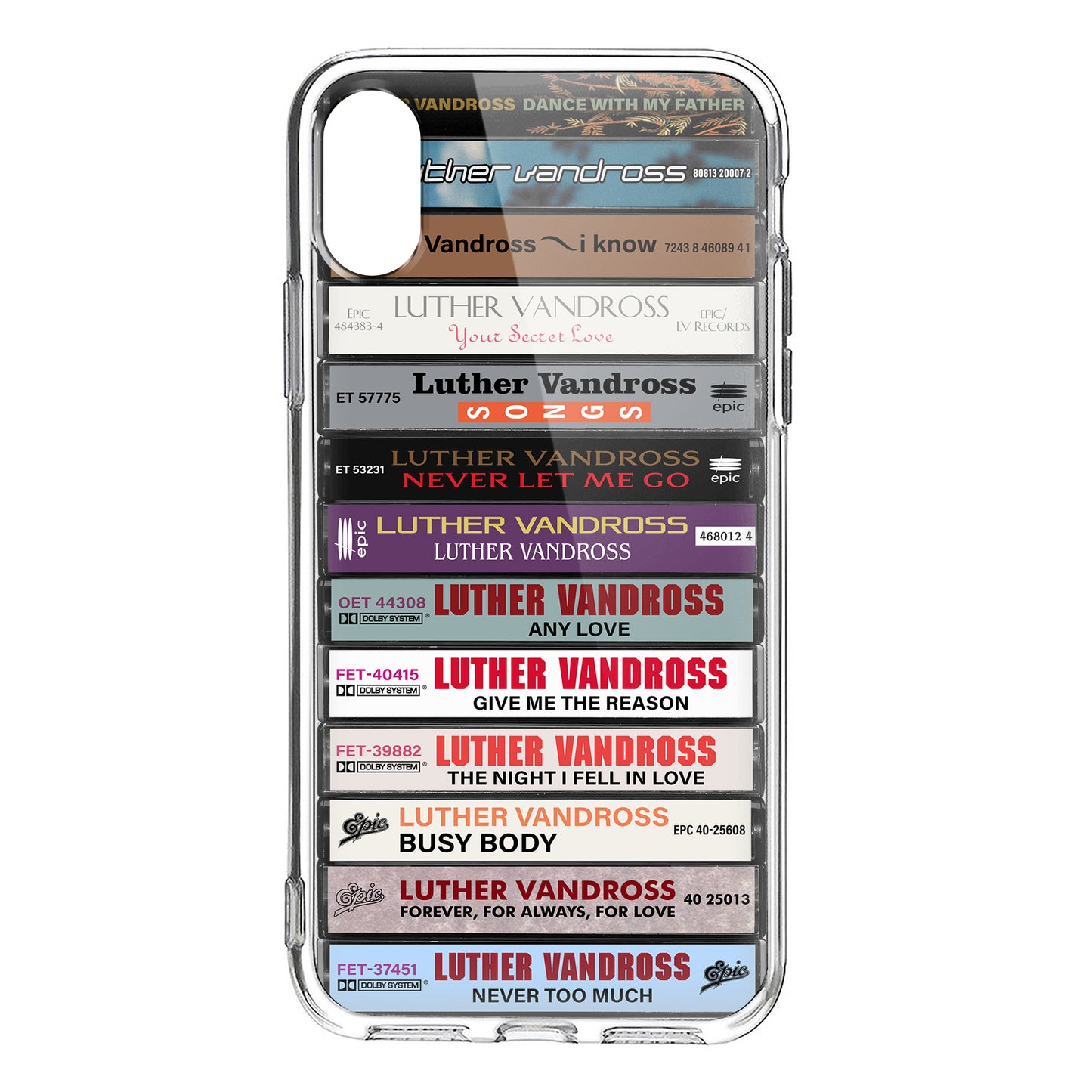 Luther Vandross Albums Cassette Collection Retro Phone Case
