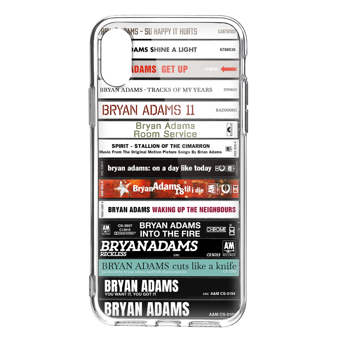 Bryan Adams Albums Cassette Collection Retro Phone Case