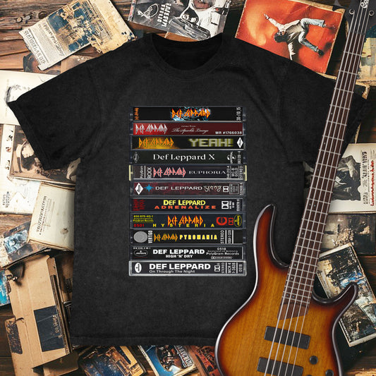 Def Leppard Albums Cassette Retro Collection Premium Unisex T-Shirt