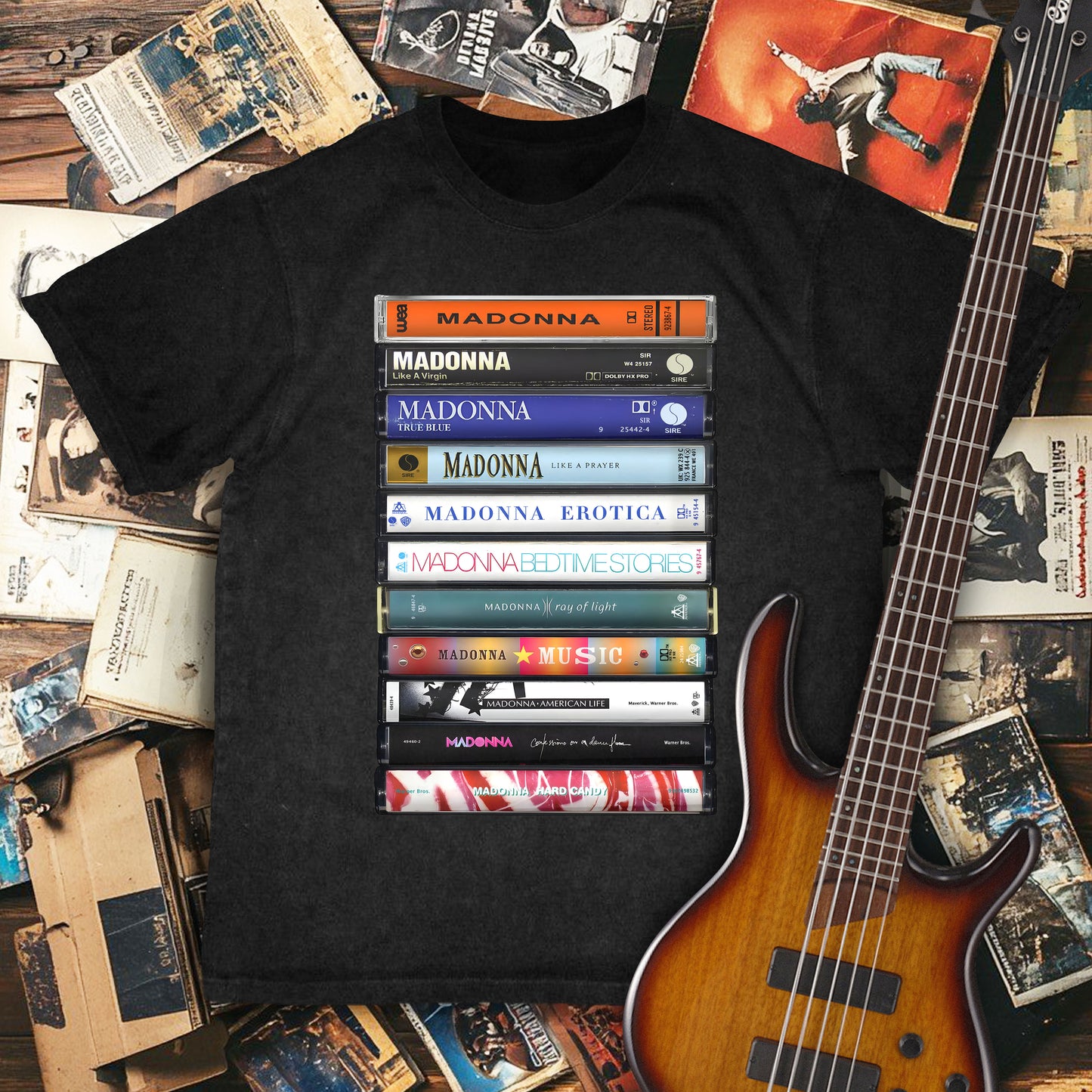 Madonna Albums Cassette Retro Collection Premium Unisex T-Shirt