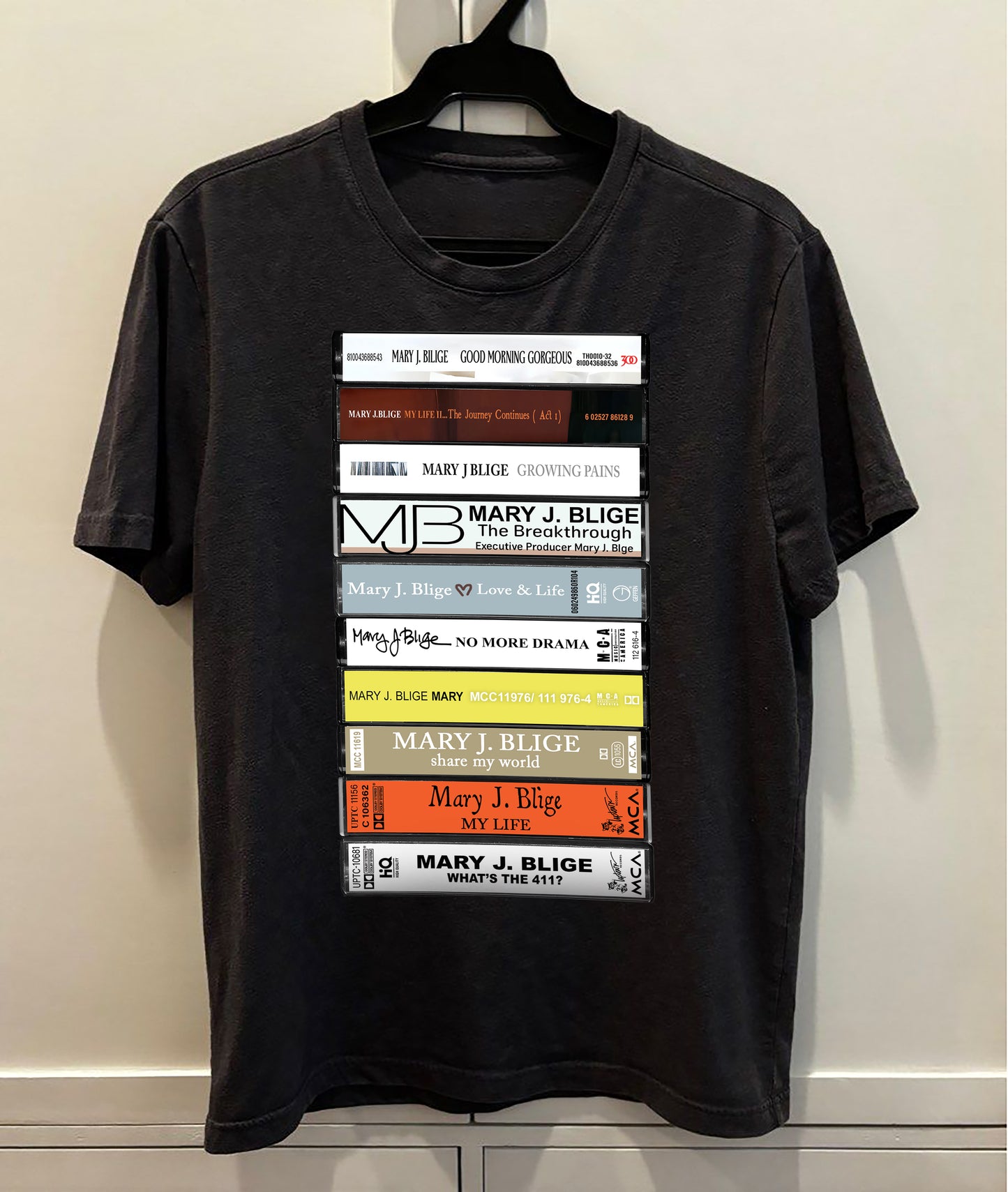 Mary J. Blige Albums Cassette Collection Retro Collection Premium Unisex T-Shirt