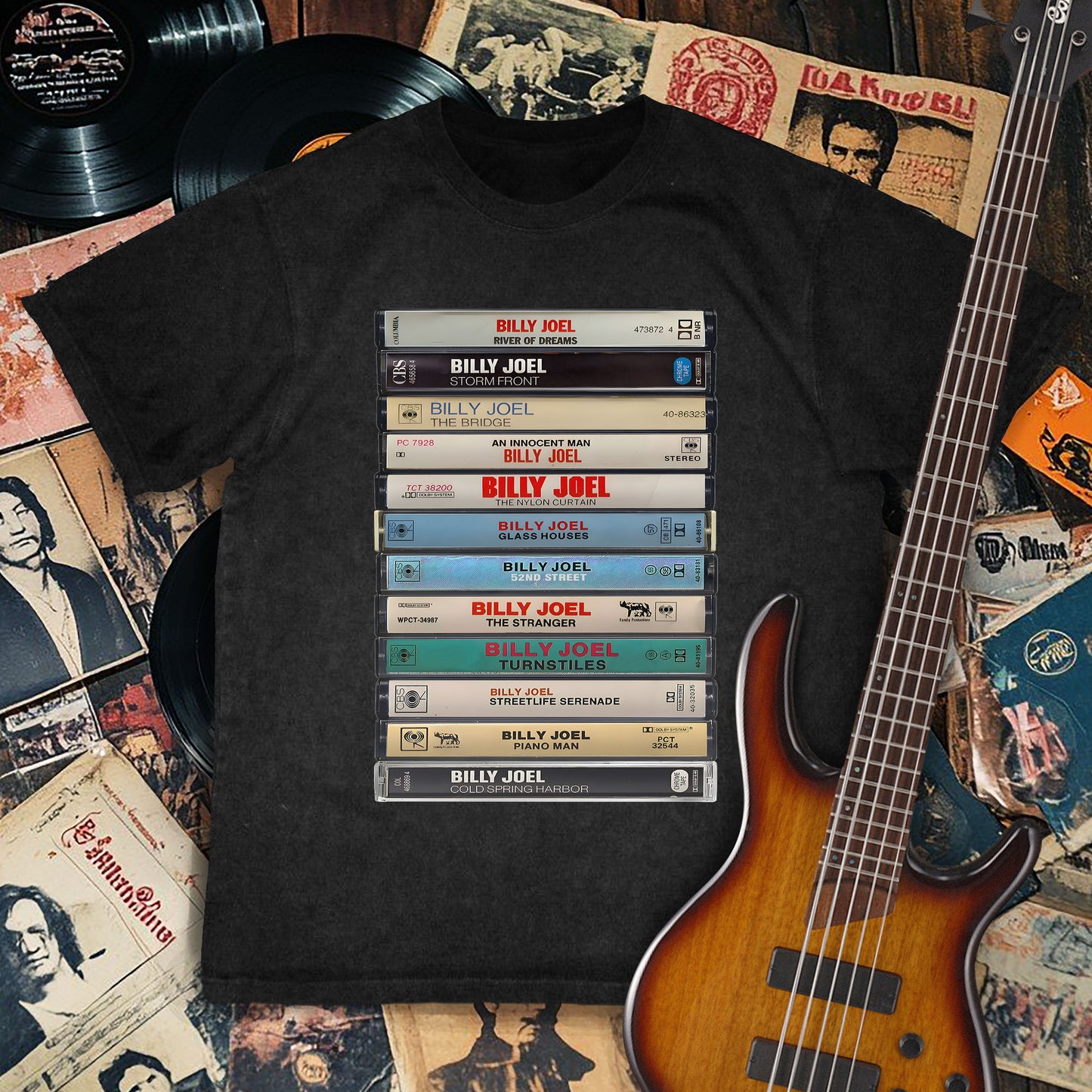 Billy Joel Albums Cassette Retro Collection Premium Unisex T-Shirt
