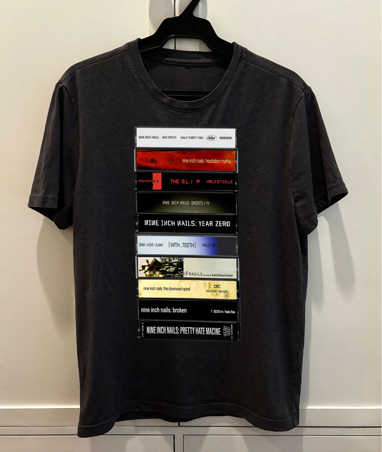 Nine Inch Nails Albums Cassette Retro Collection Premium Unisex T-Shirt