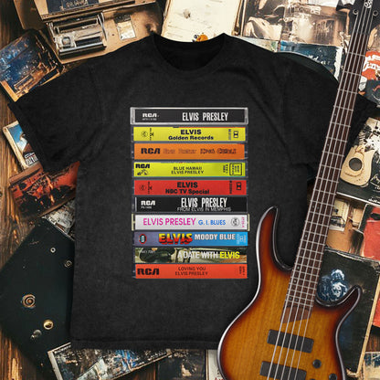 Elvis Presley Albums Cassette Retro Collection Premium Unisex T-Shirt
