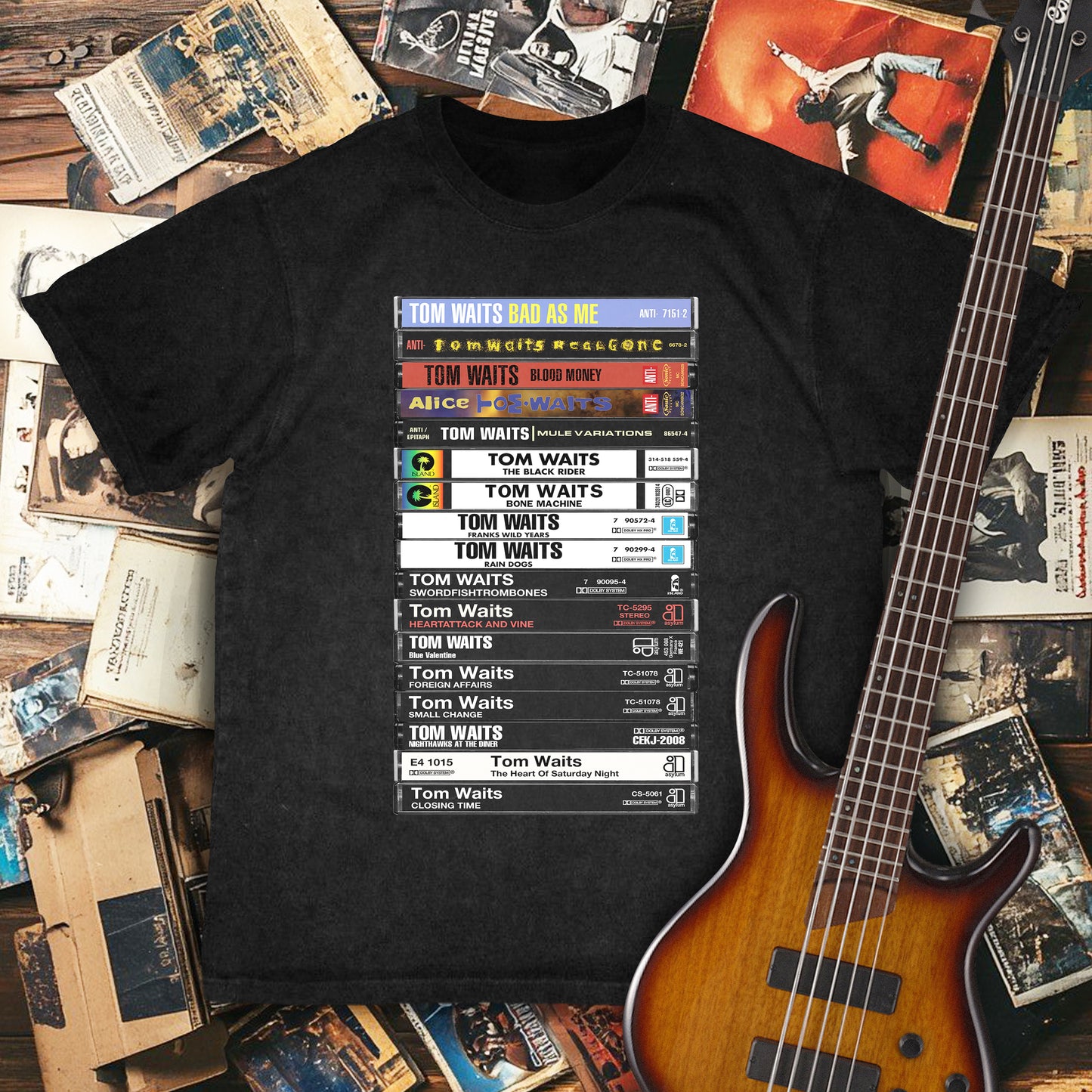 Tom Waits Albums Cassette Retro Collection Premium Unisex T-Shirt