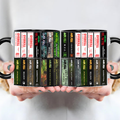 Overkill Albums Cassette Collection Retro Accent Edge-to-Edge Printed Mug
