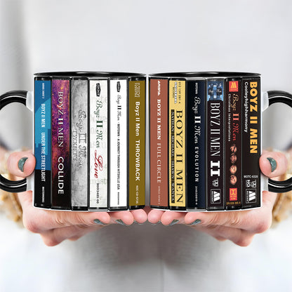 Boyz II Men Albums Cassette Collection Retro Accent Edge-to-Edge Printed Mug