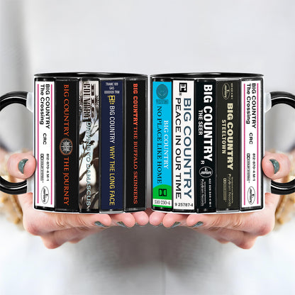 Big Country Albums Cassette Collection Retro Accent Edge-to-Edge Printed Mug