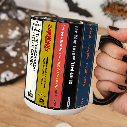 The Yardbirds Albums Cassette Collection Retro Accent Edge-to-Edge Printed Mug