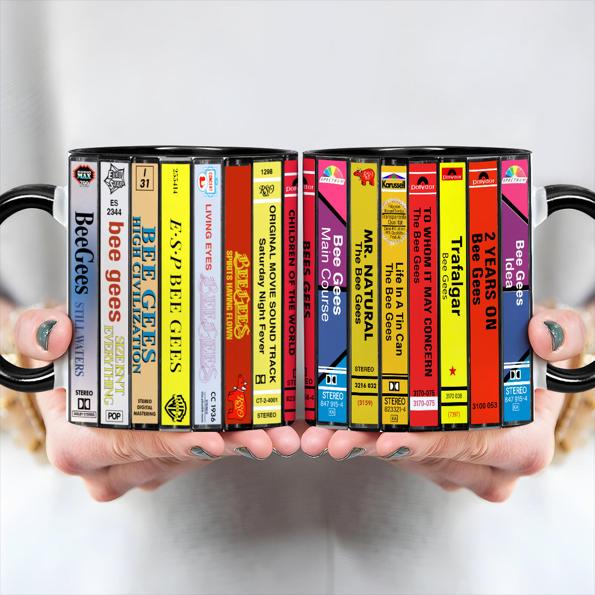 Bee Gees Albums Cassette Collection Accent Mug - New Version
