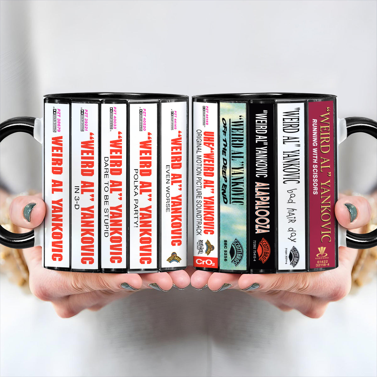 Weird AI Albums Cassette Collection Retro Accent Edge-to-Edge Printed Mug