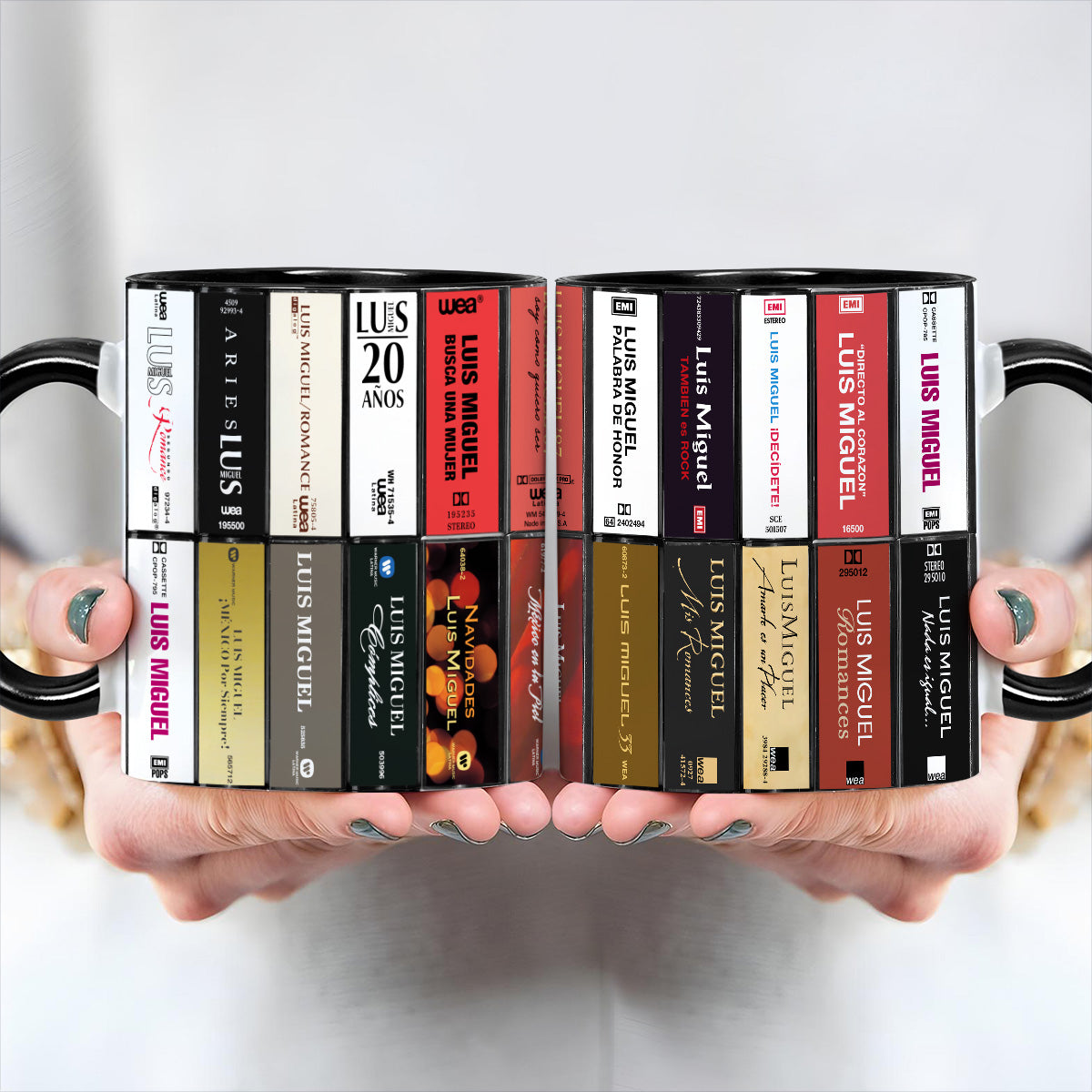 Luis Miguel Albums Cassette Collection Retro Accent Edge-to-Edge Printed Mug