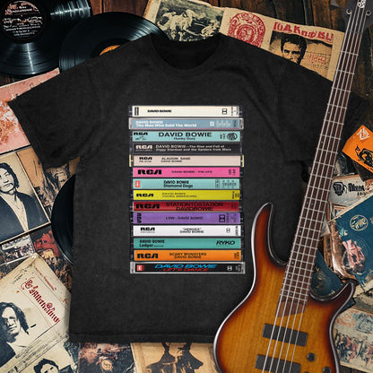 David Bowie Albums Cassette Retro Collection Premium Unisex T-Shirt