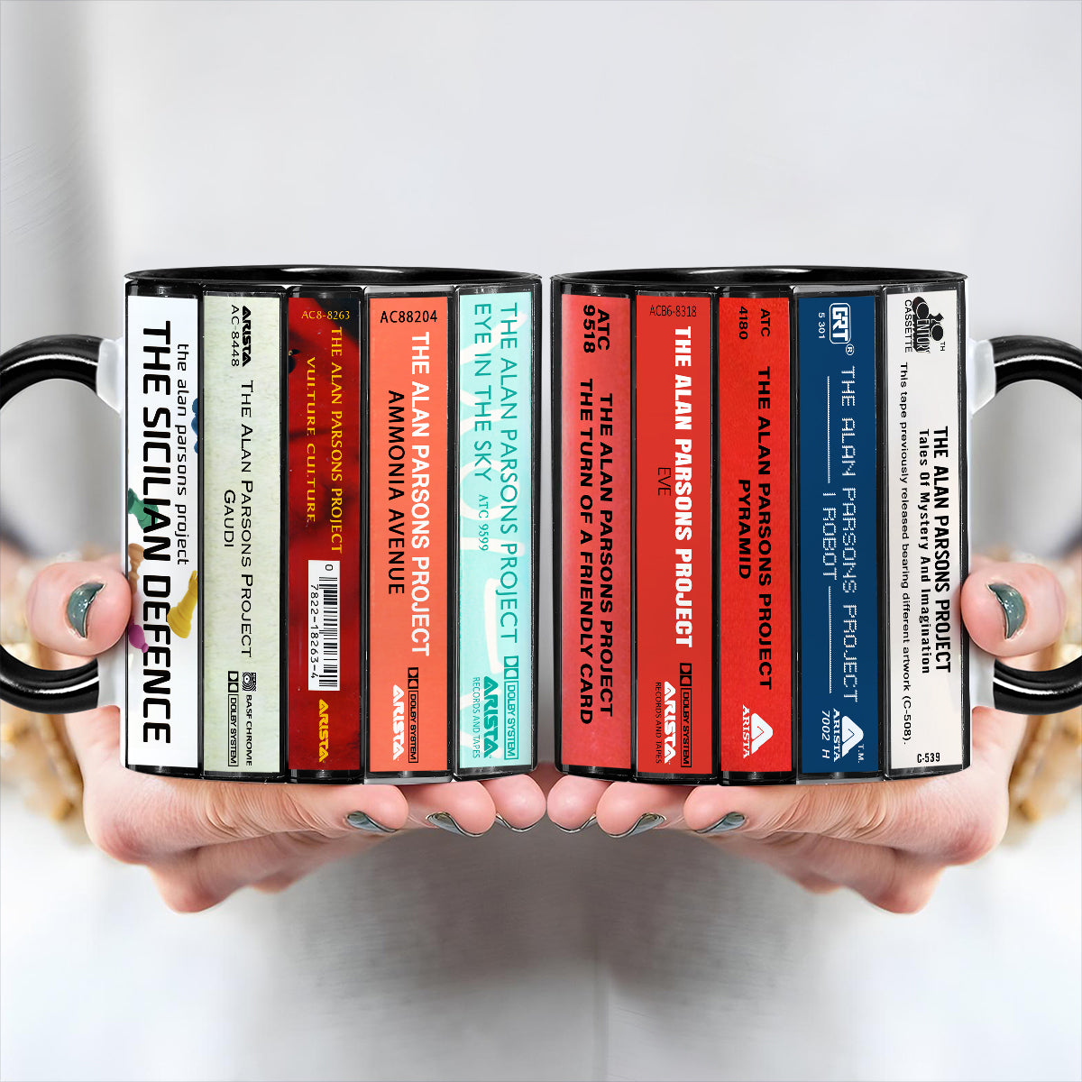 The Alan Parsons Project Albums Cassette Collection Retro Accent Edge-to-Edge Printed Mug