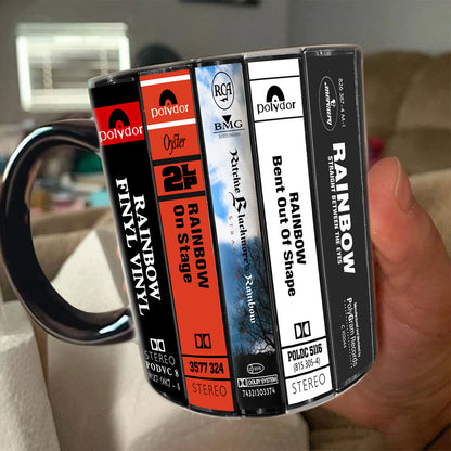 Ritchie Blackmore's Rainbow Albums Cassette Collection Retro Accent Mug