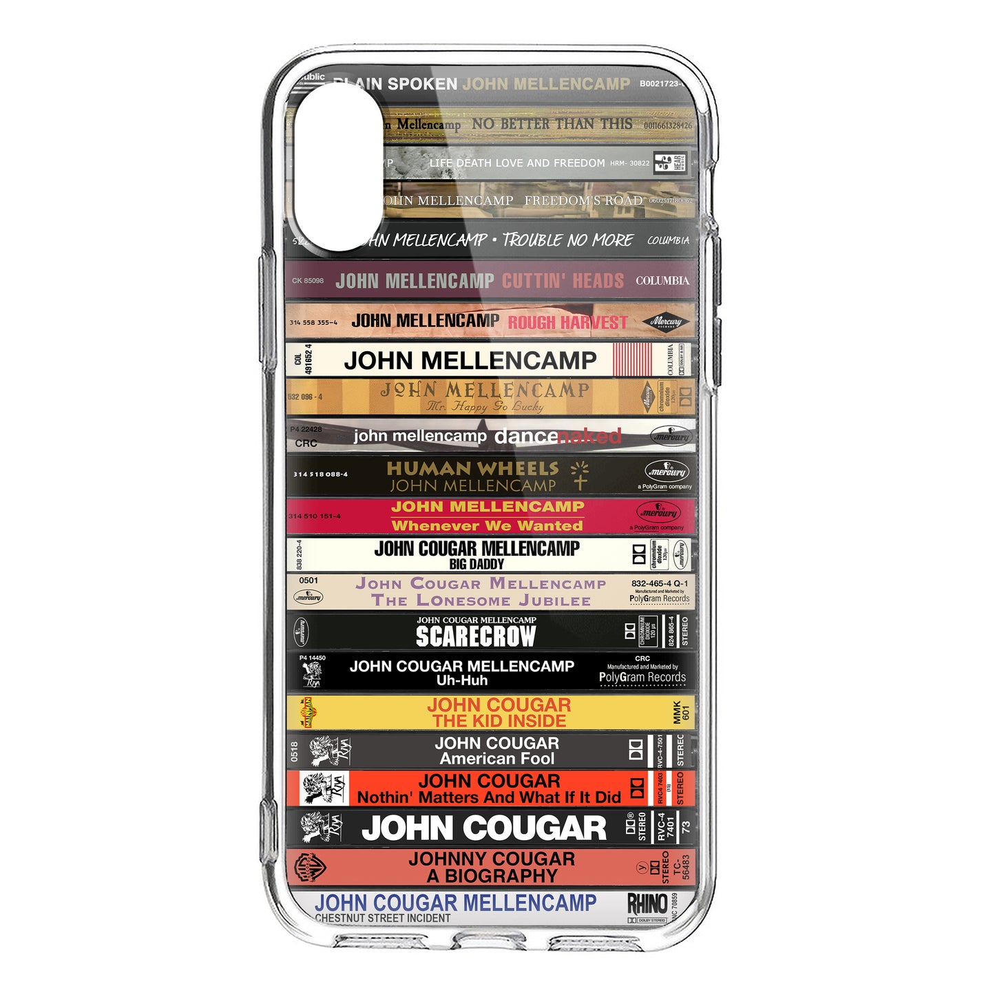 John Cougar Mellencamp Albums Cassette Collection Retro Phone Case