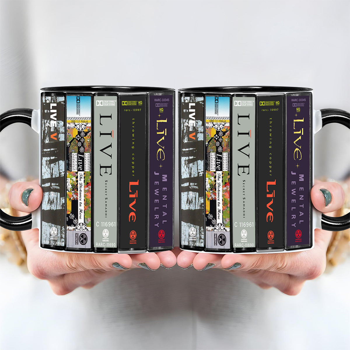 Live Albums Cassette Collection Retro Accent Mug