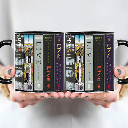 Live Albums Cassette Collection Retro Accent Mug
